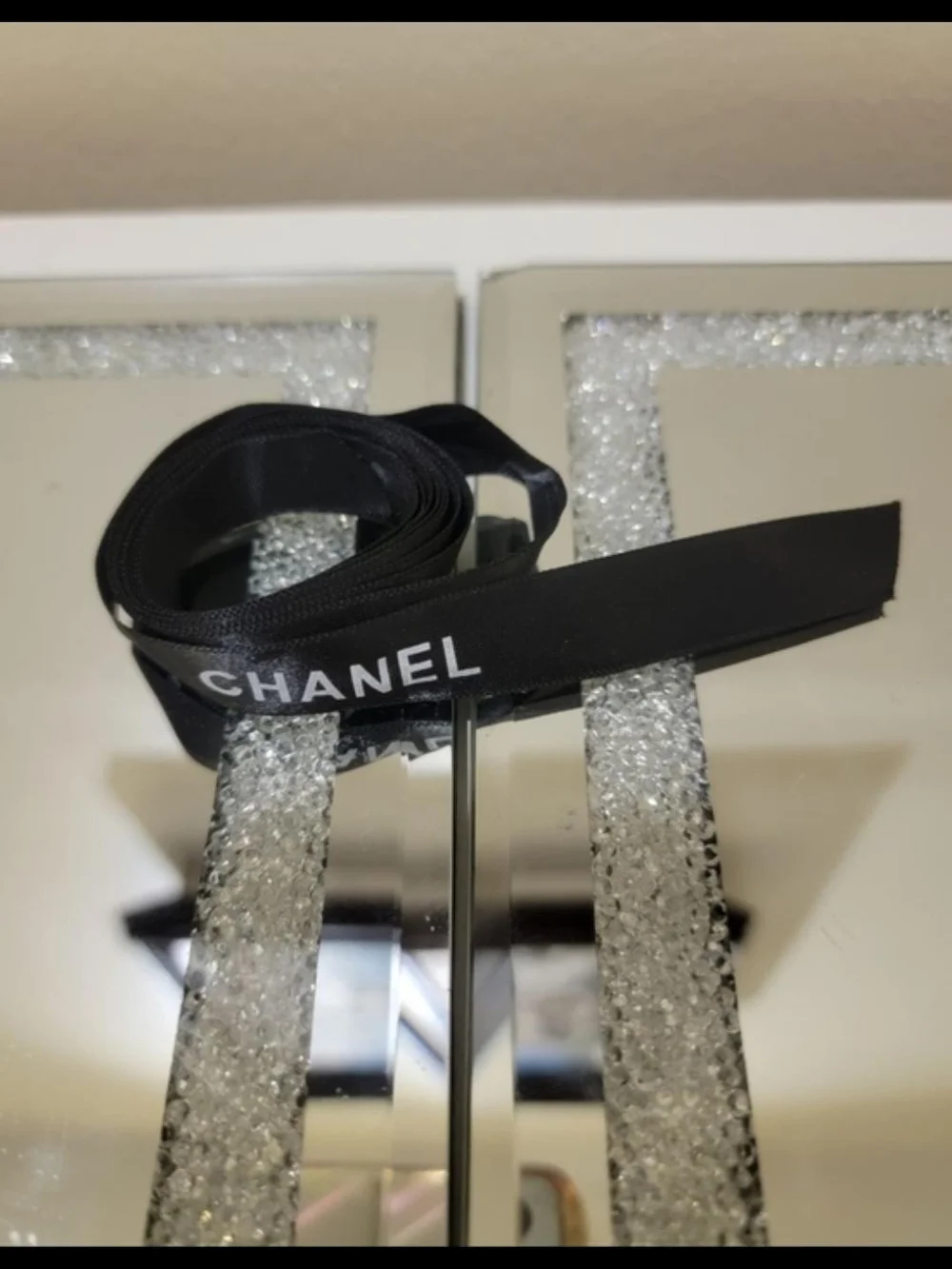 CHANEL Gift  Black Ribbon White Logo 48
